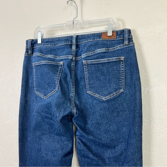 Lands' End Womens Jeans Straight Leg with Stretch & 5 Pockets Dark Blue Size 14 - Picture 12 of 15